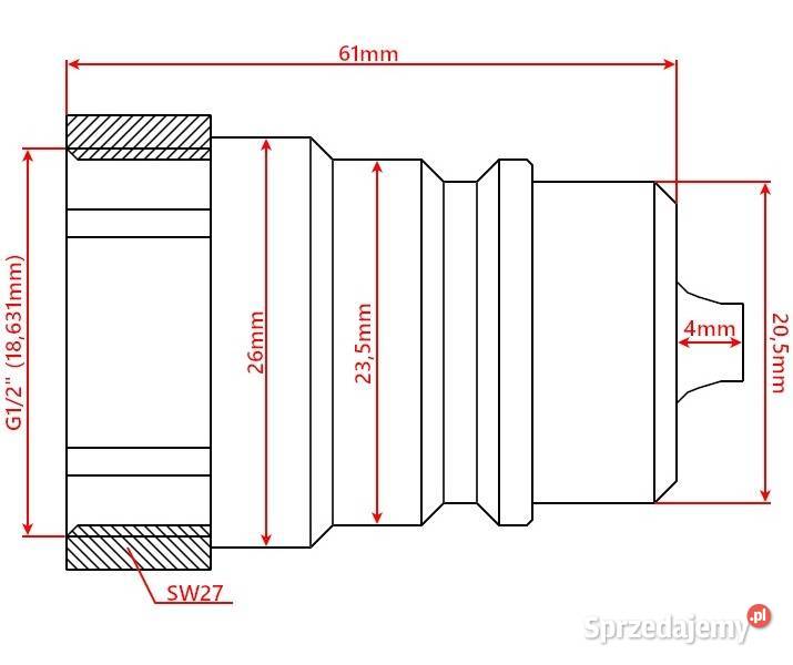 Szybkozłącze Hydrauliczne EURO WTYCZKA GW WEW 12 Solec Kujawski