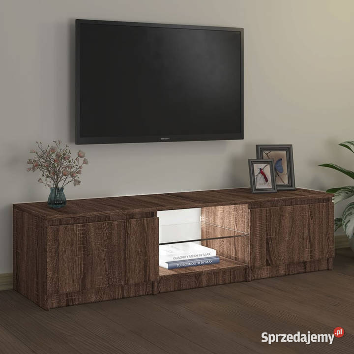 Szafka pod TV z LED brązowy dąb 140 x 40 x 355 RTV mazowieckie Warszawa
