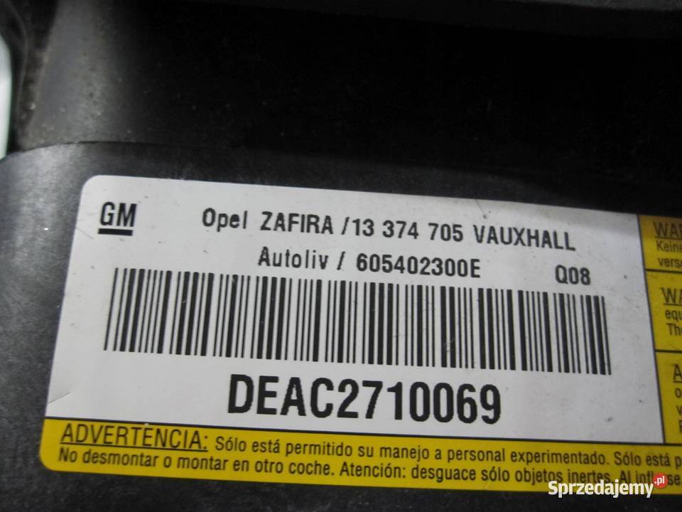 OPEL ZAFIRA B 12r poduszka kierowcy AIRBAG