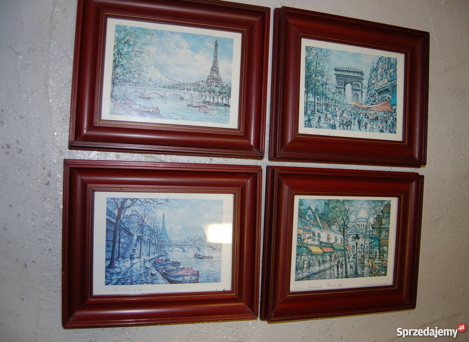Obrazki z ulicami Paryza Wyposażenie wnętrz Toruń sprzedam