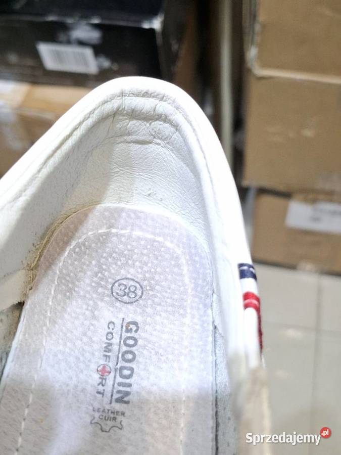 Goodin 38 skórzane buty półbuty białe sneakersy