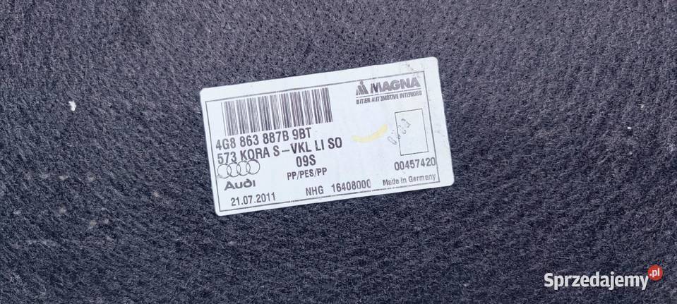 TAPICERKA BOCZEK BAGAŻNIKA LEWY AUDI A7 Przystajń