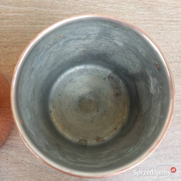 Miedziane pojemniki kuchenne komplet 3 miedziana Warszawa sprzedam