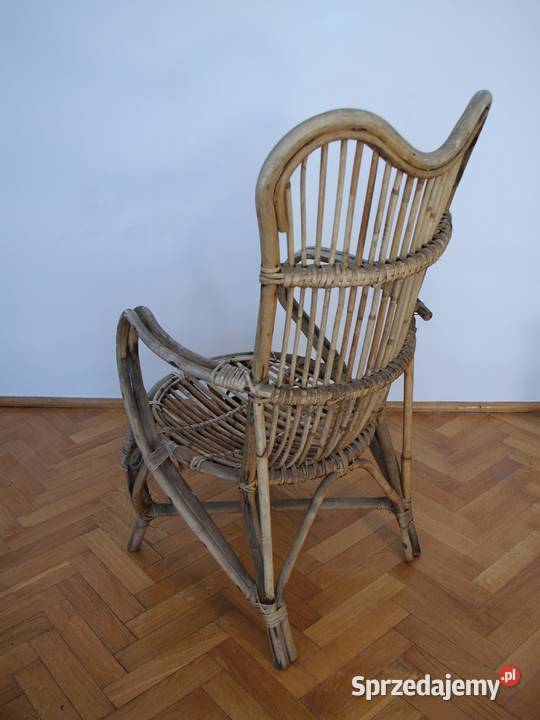 Fotel wiklinowy balkon ogród taras PRL pomorskie Gdańsk