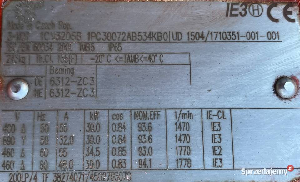 motoreduktor przekładnia 30kW 118obr NORD Silniki Pigża