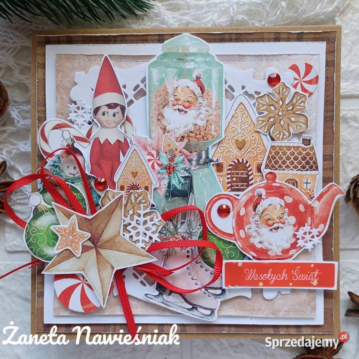 Kartki świąteczne Boże Narodzenie ręcznie małopolskie Mszana Dolna
