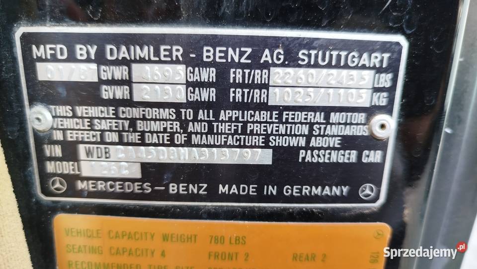 Mercedes C126 SEC 560 Babiak