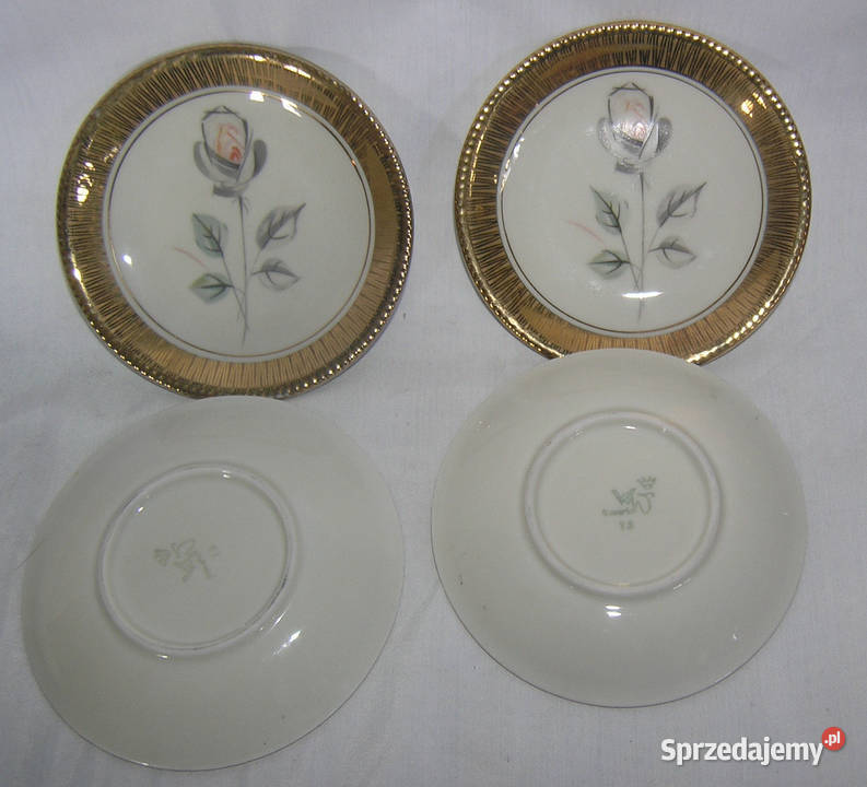 talerzyki konfiturówki vintage popielata różaD20