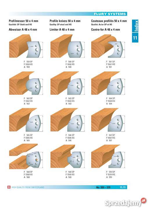 Noże profilowe 50x4mm do głowicy uniwersalnej Warszawa