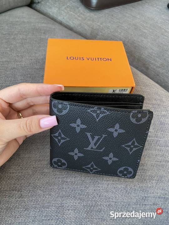 Portfel Louis Vuitton monogram LV szary czarny
