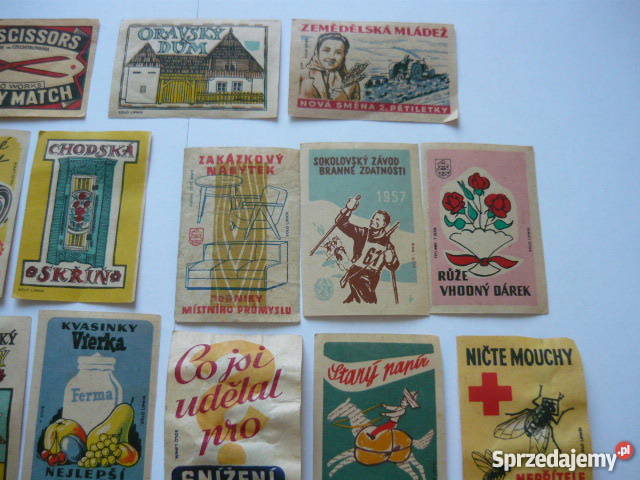 Etykiety zapałczane czeskie Myszków