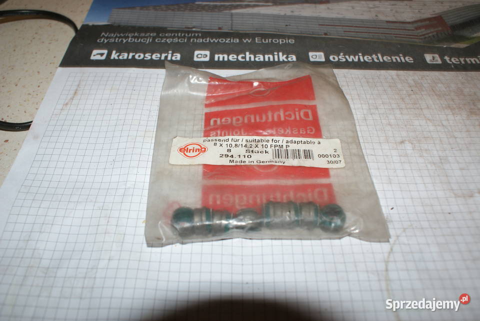 Uszczelniacz trzonka zaworu 8x108x142x10 osobowe sprzedam