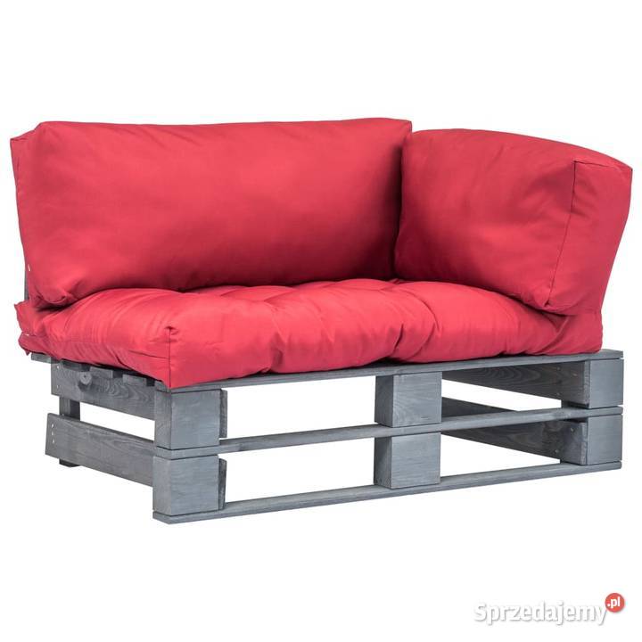 vidaXL Sofa ogrodowa z palet z czerwonymi 275295