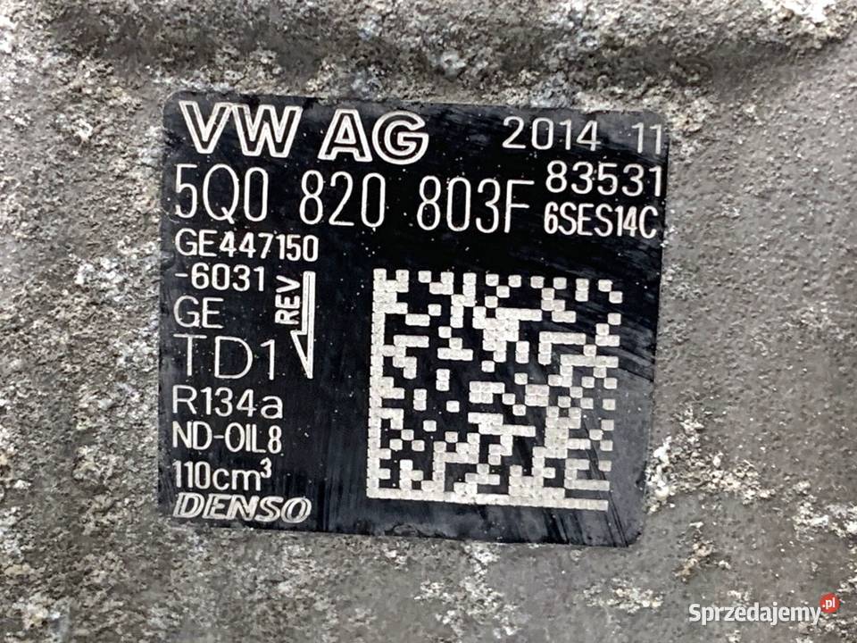 SPRĘŻARKA KLIMATYZACJI VW PASSAT B8 5Q0820803F podkarpackie