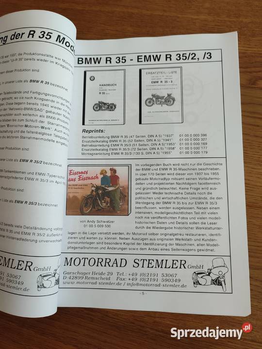 Książka katalog części BMW r35 motoryzacja, transport Warszawa sprzedam