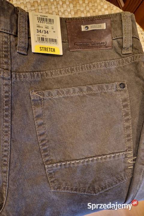 Spodnie Camel active szaro bury kolor Denim 33 brązowy/beżowy Odzież codzienna