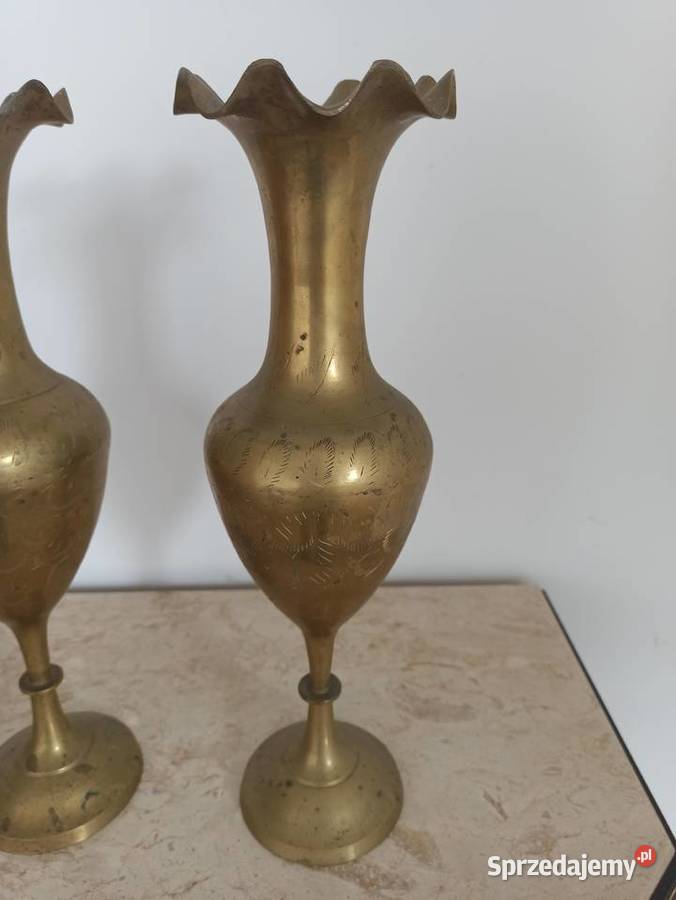 wazon y 2 ozdobne z mosiądzu Budzyń