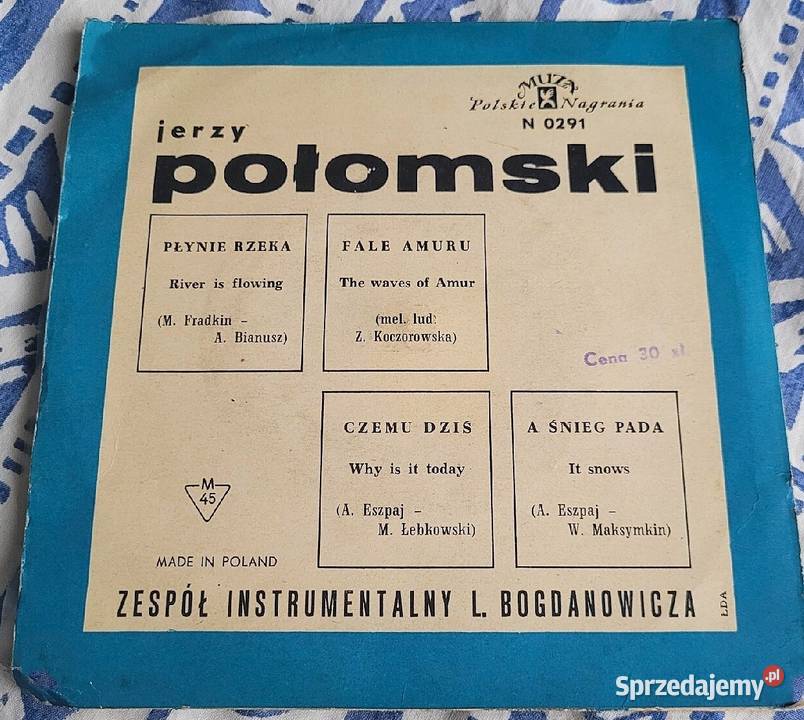 Jerzy Połomski Płynie rzeka 1963 singiel w Chełmno sprzedam