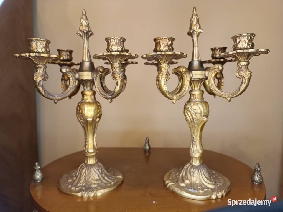 Świeczniki kandelabry brąz Budzyń