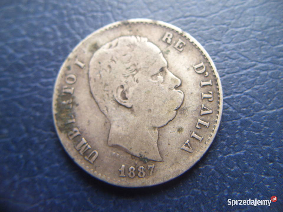 Stare monety 1 lir 1887 Włochy srebro Lesko