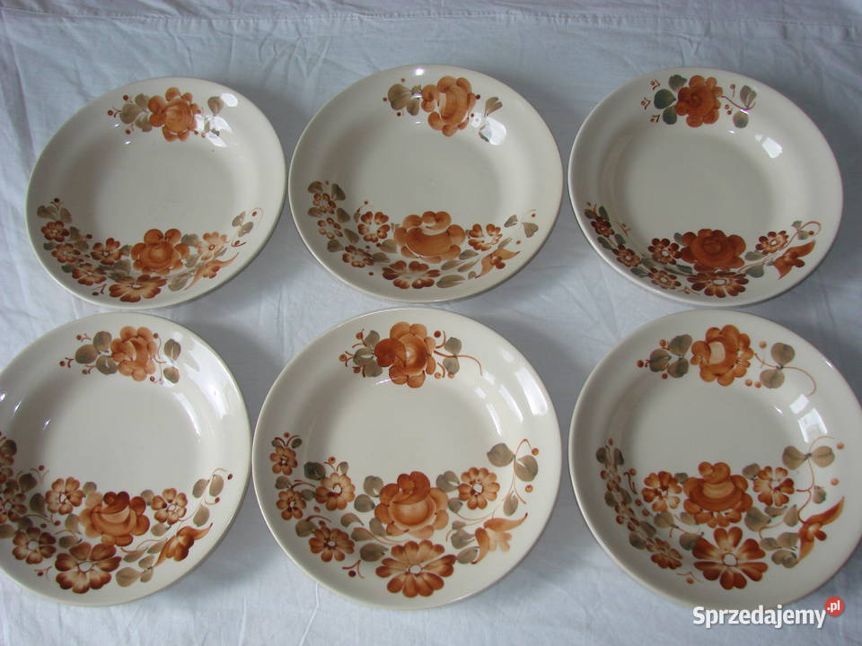 Włocławek fajansowy talerz obiadowy PRL Pruszcz Gdański