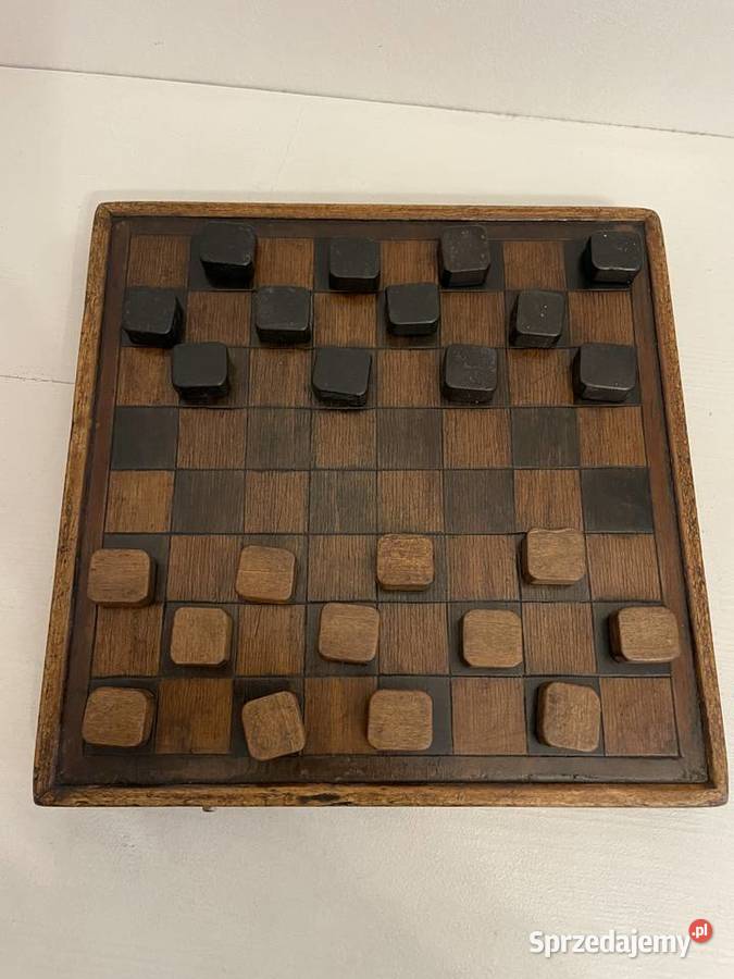 Warcaby stare przedwojenne drewniane Łódź