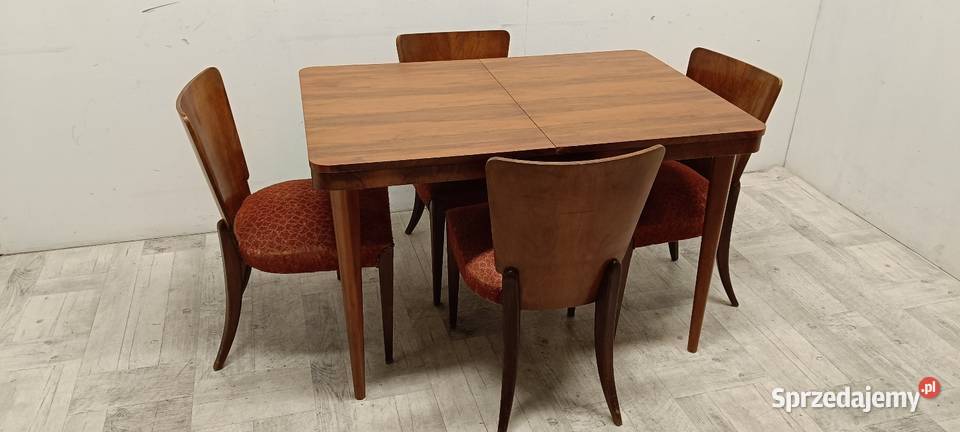 stół krzesła do salonu vintage Czechosłowacja Radomsko