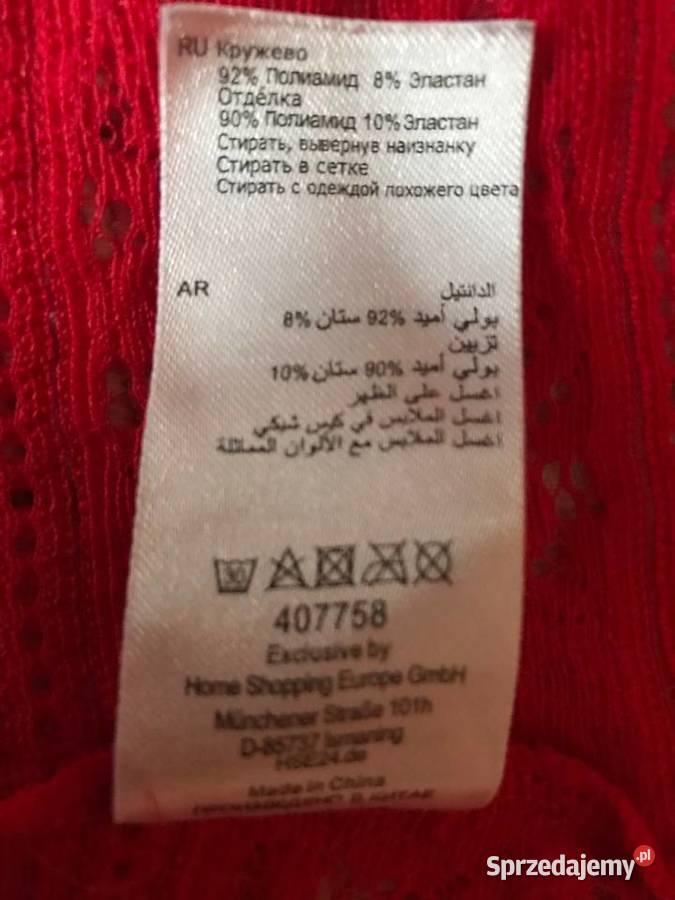 Damska bluzeczka koronkowa czerwona r 46