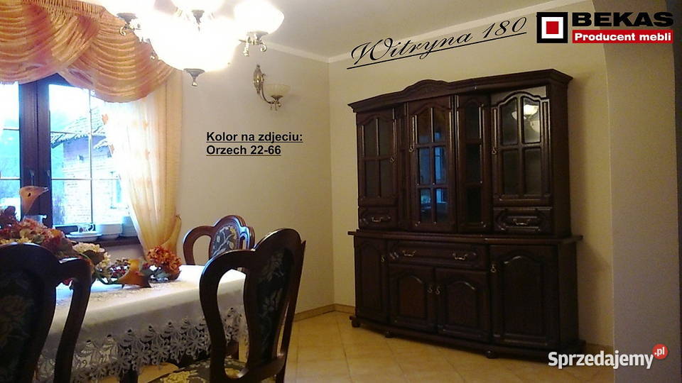 Stylowa Witryna 180 Orzech Ciemny Włoski Nowa 178cm Płock