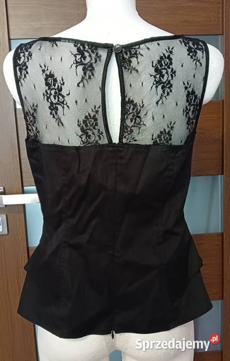 Czarna elegancka bluzka z koronką gothic lolita