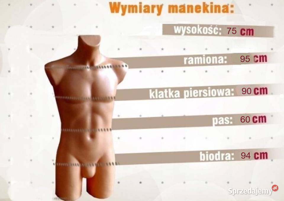 Manekin Tors Damski Długi Beżowy Plastik Rewal