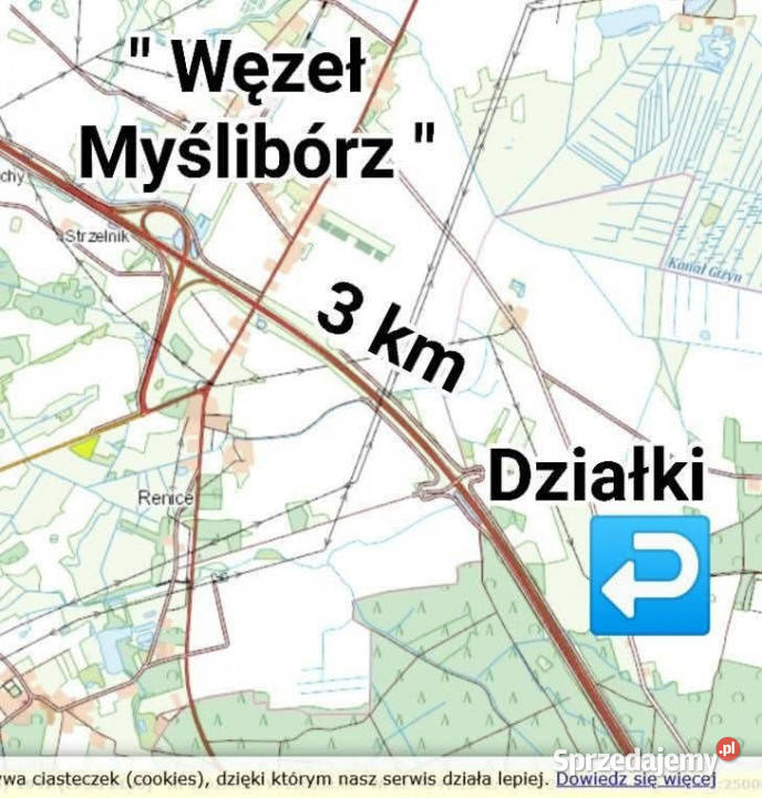 Dzialka inwestycyjna S3 3 Węzeł Myślibórz Grunt