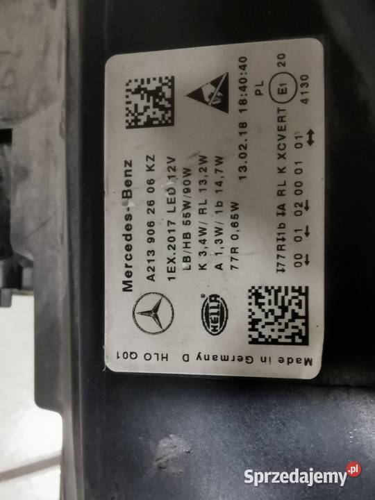 Lampa Mercedes W213 A2139062606 Lampy przednie Części samochodowe Złocieniec