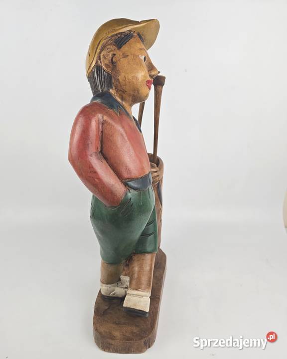 Vintage golfista rzeźba wykonana ręcznie z Rękodzieło