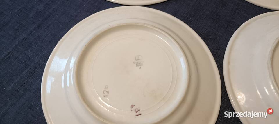 4 Talerze Lubiana Społem PRL logo sztućce Porcelana i szkło sprzedam