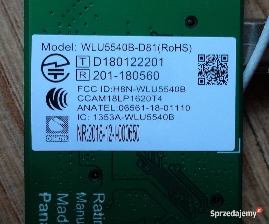 Panasonic TX58GX830E moduł sieci WLU5540BD81 Szczecin sprzedam