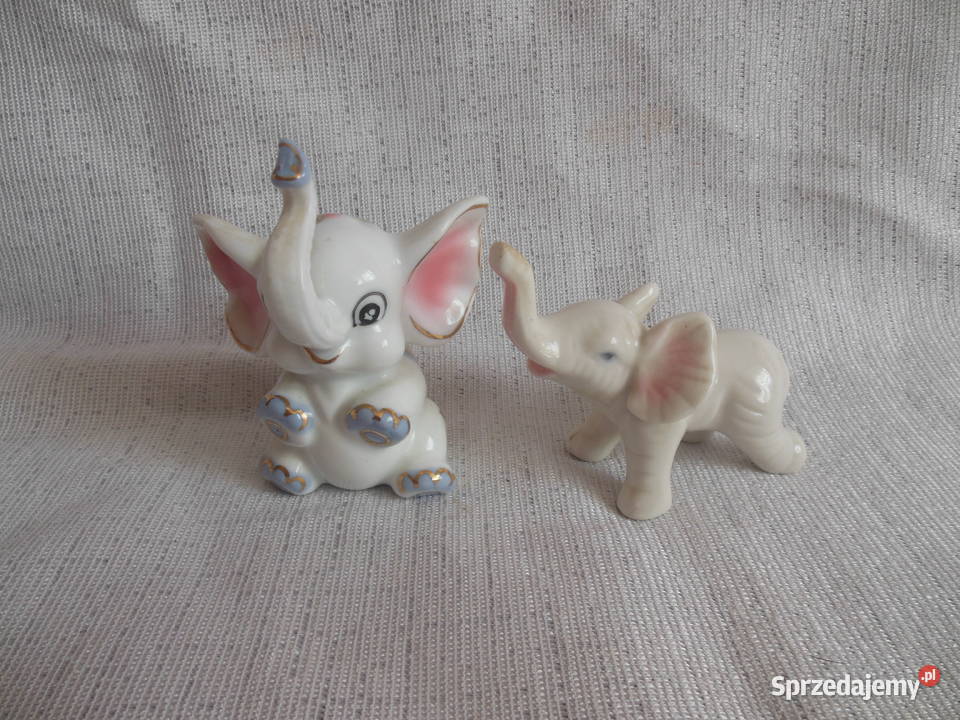 Figurki słoniki porcelanowe 2 Porcelana i szkło