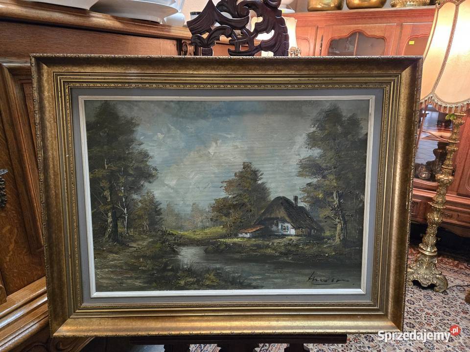 Obraz na Płótnie w Złotej ramie pejzaż Kalisz