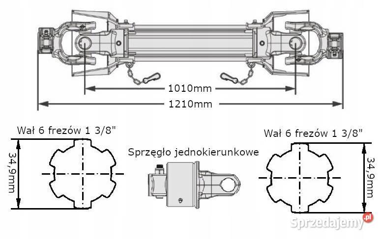 Wał przegubowy 1210mm sprzęgło jednokierunkowe Kamionna sprzedam