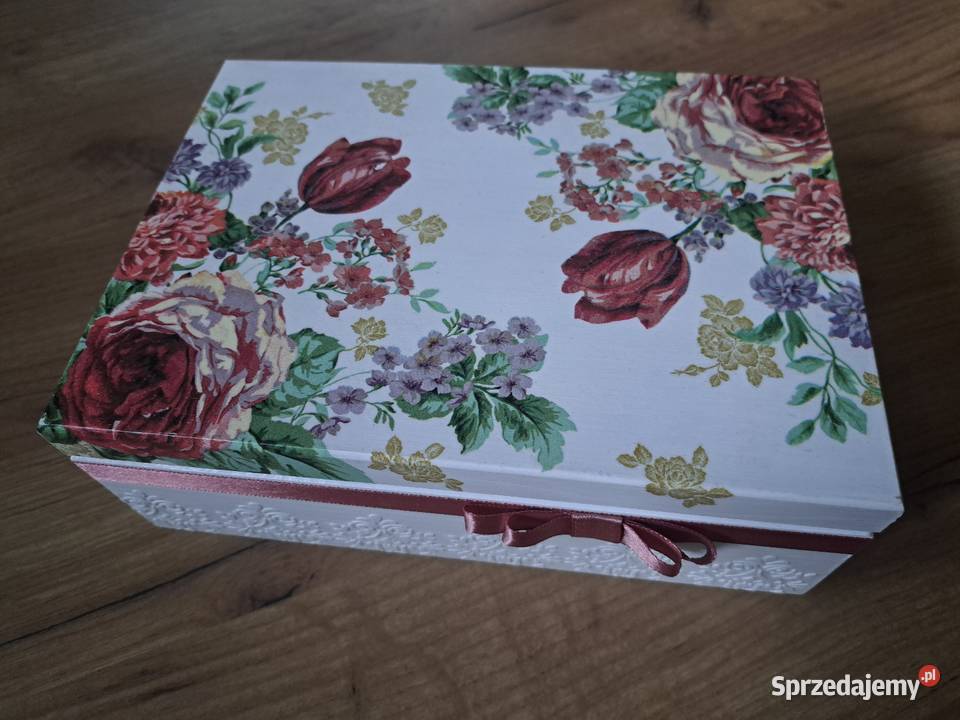 Szkatułka elegancka kwiaty handmade opolskie Kędzierzyn-Koźle
