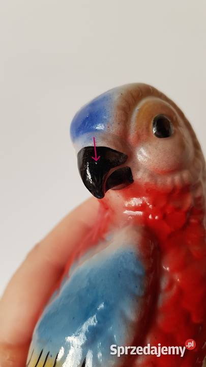 Sygnowana figurka Papuga Steatyt Katowice Pozostałe śląskie Dąbrowa Górnicza