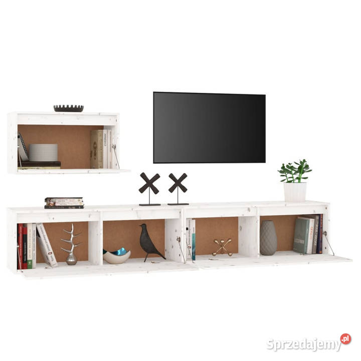 Szafki pod TV 3 białe lite drewno sosnowe mazowieckie Warszawa