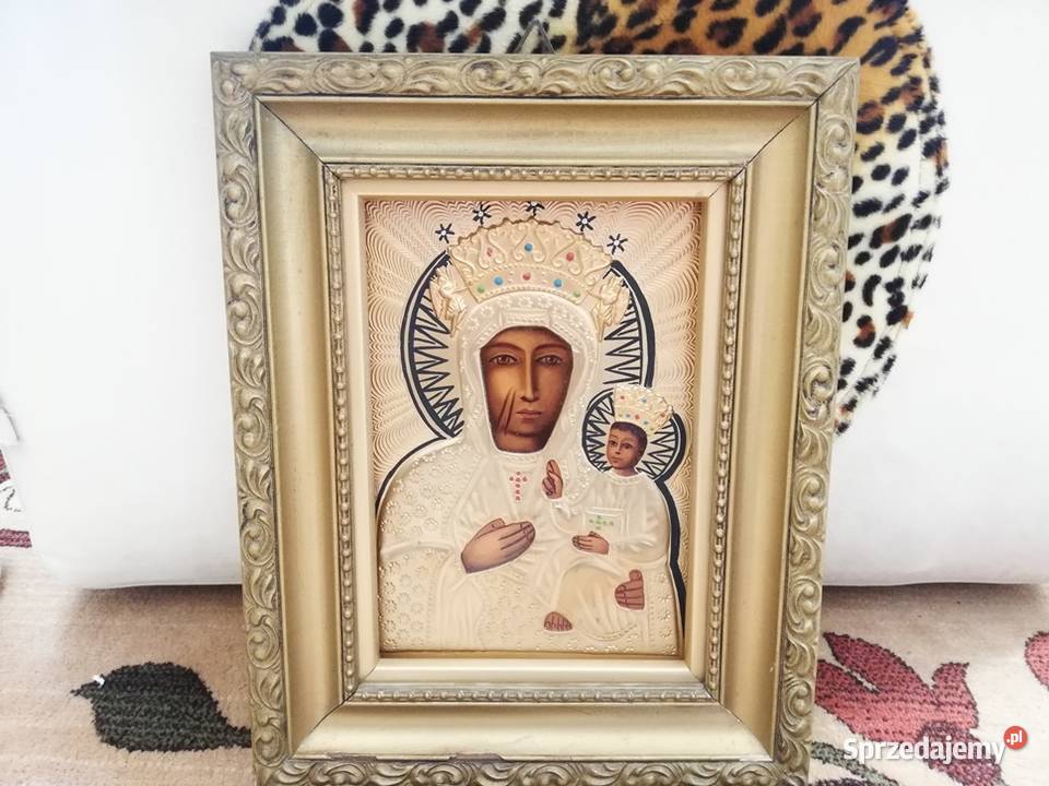 Piękna oryginalna ikona Matki Boskiej Malarstwo sprzedam