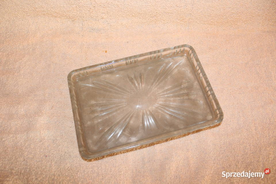 Półmisek Prostokątny Kryształ Szkło PRL Unikat Chorzów