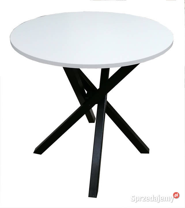 STÓŁ FI 60 OKRĄGŁY BIAŁY STOLIK ŁAWA PODSTAWA 60cm Tołkiny