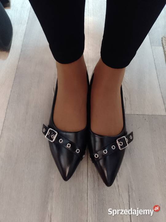 41 Czarne zdobione baleriny wieczorowe NOWE Kraków