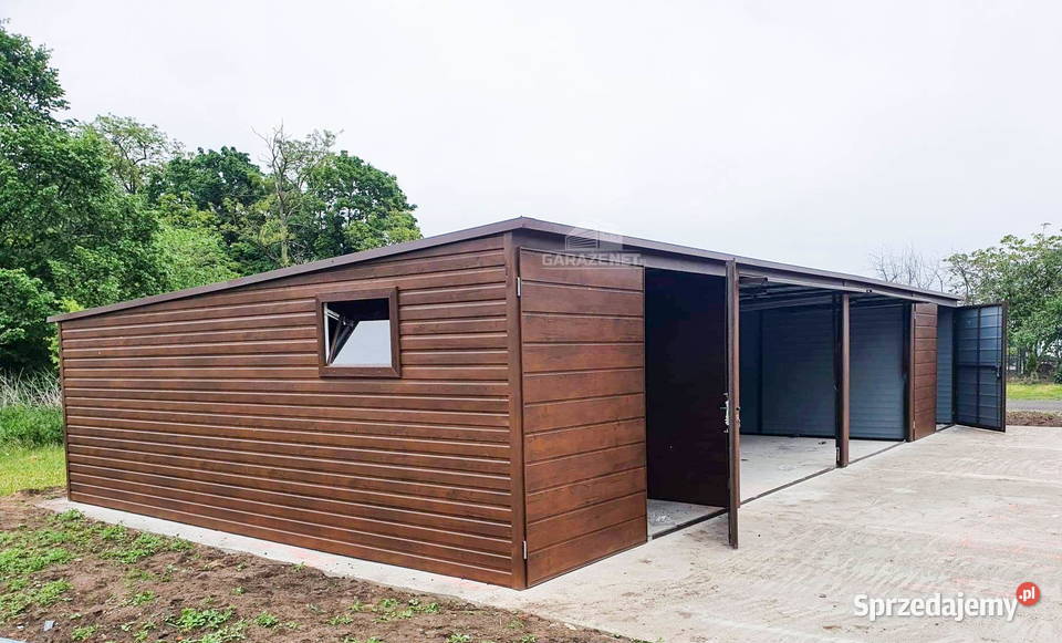 GARAŻ BLASZANY 12M X 5M POZIOM SPAD TYŁ 4X BRAMA blacha śląskie Gliwice sprzedam