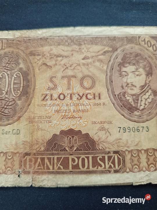 Banknot 100 złotych 1934 Nakło nad Notecią