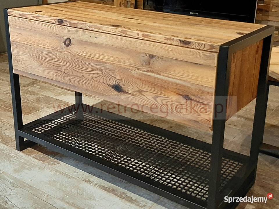 Szafka łazienkowa stara sosna ażurowa pólka Słupno