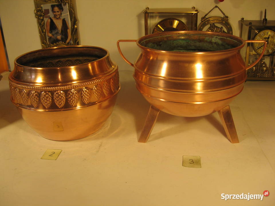Piękna donica Miedź mosiądz Kolekcja Poznań